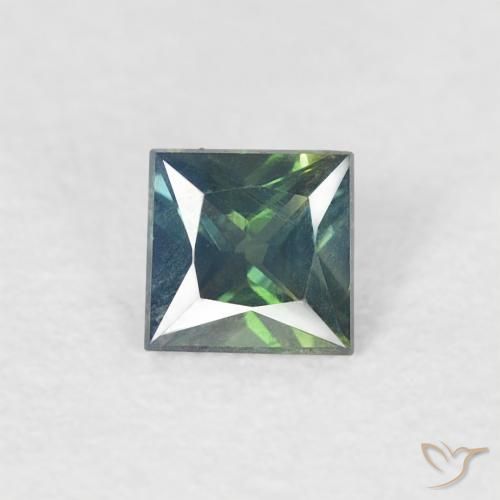 0.28ct Natural Verde medio Zafiro, Cuadrado, VVS-VS
