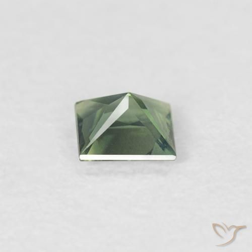Zafiro Medium Light Green natural de 0.27 ct, Cuadrado, VVS-VS