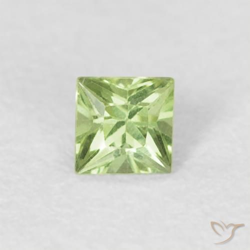 0.19ct Natural Verde vivo claro Zafiro, Cuadrado, VVS-VS