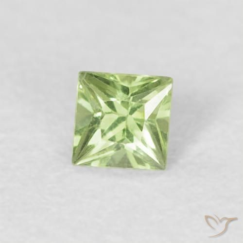 Zafiro Verde vivo claro natural de 0.19 ct, Cuadrado, VVS-VS