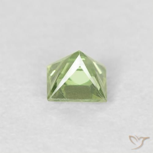 Zafiro Verde vivo claro natural de 0.19 ct, Cuadrado, VVS-VS