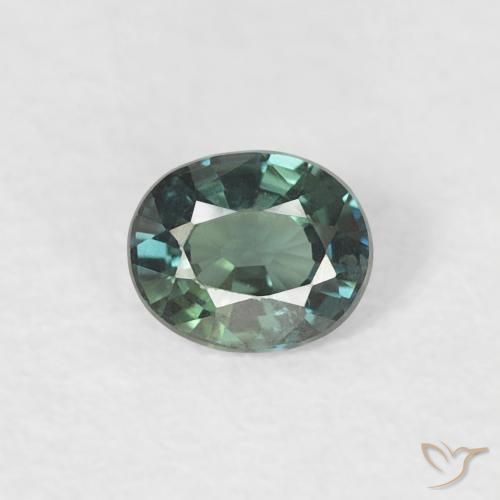 0.31ct Natural Verde grisáceo Zafiro, Ovalada, VVS-VS