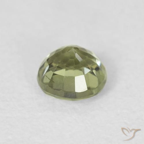 Zafiro Verde medio natural de 0.57 ct, Redondo, VVS-VS
