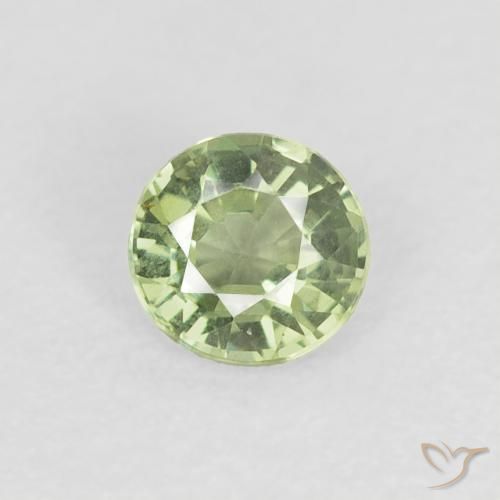 0.41ct Natural Verde salvia muy claro Zafiro, Redondo, VVS-VS