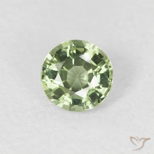 0.42ct Natural Verde salvia claro Zafiro, Redondo, VVS-VS
