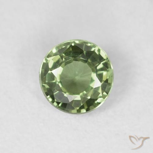 0.55ct Natural Verde oscuro Zafiro, Redondo, VVS-VS