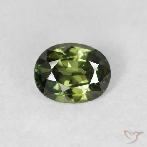 0.48ct Natural Medium Light Green Zafiro, Ovalada, VVS-VS