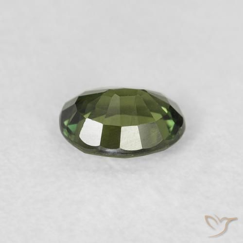 Zafiro Medium Light Green natural de 0.48 ct, Ovalada, VVS-VS