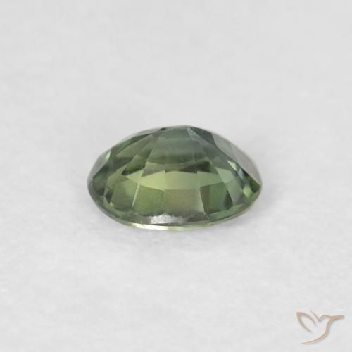 Zafiro Verde-azul natural de 0.42 ct, Ovalada, VVS-VS