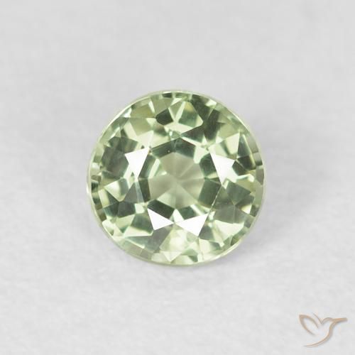 0.61ct Natural Verde muy claro Zafiro, Redondo, VVS-VS