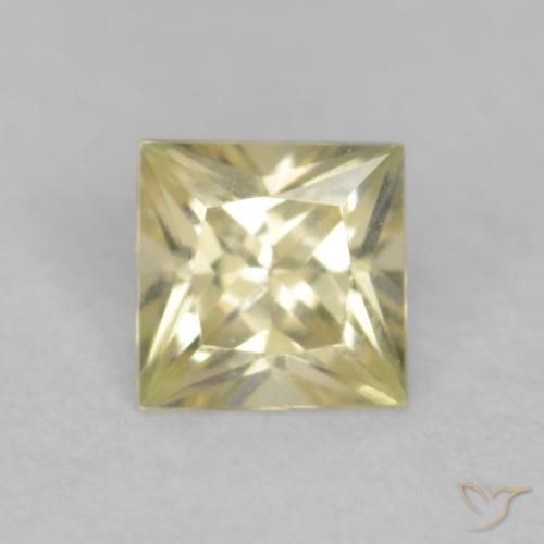 0.20ct Natural Amarillo limón Zafiro, Cuadrado, VVS