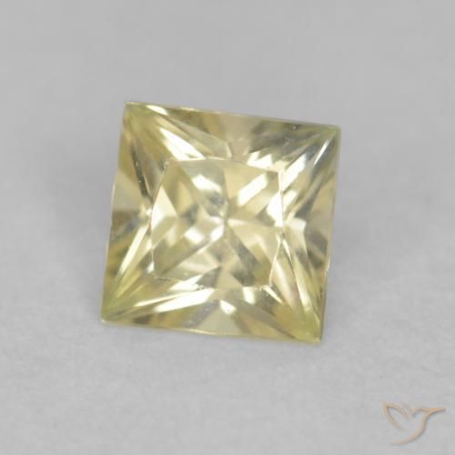Zafiro Amarillo limón natural de 0.20 ct, Cuadrado, VVS