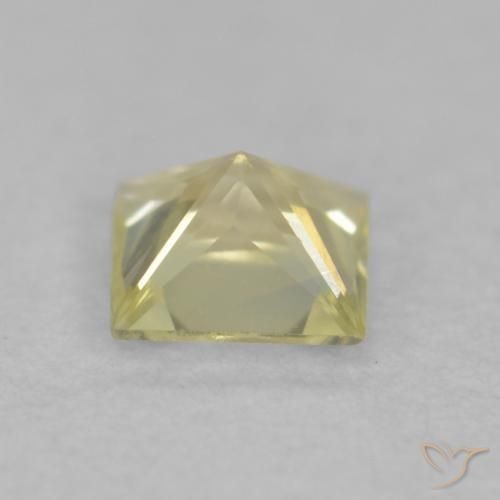 Zafiro Amarillo limón natural de 0.20 ct, Cuadrado, VVS