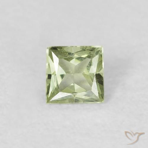 0.17ct Natural Verde pera pálido Zafiro, Cuadrado, VVS