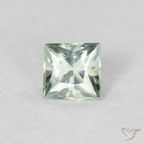 0.19ct Natural Verde azulado Zafiro, Cuadrado, VVS