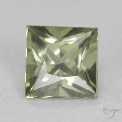 0.31ct Natural Verde bosque claro Zafiro, Cuadrado, VVS