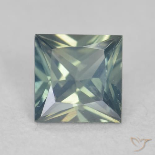 0.27ct Natural Verde azul medio Zafiro, Cuadrado, VVS