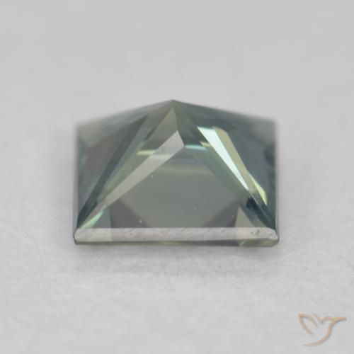 Zafiro Verde azul medio natural de 0.27 ct, Cuadrado, VVS