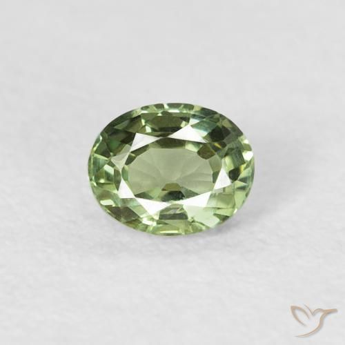 0.43ct Natural Verde oscuro Zafiro, Ovalada, VVS