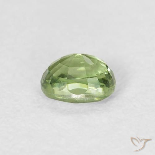 Zafiro Verde oscuro natural de 0.43 ct, Ovalada, VVS