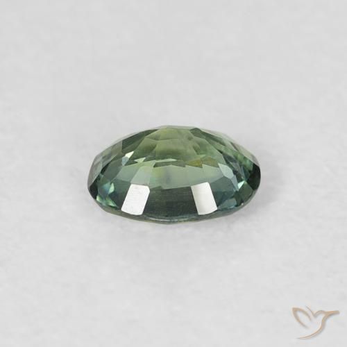 Zafiro Verde claro natural de 0.30 ct, Ovalada, VVS