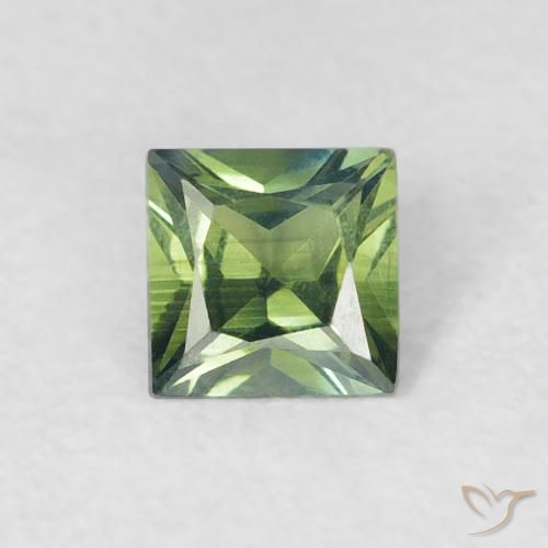 0.35ct Natural Verde amarillento Zafiro, Cuadrado, VVS-VS
