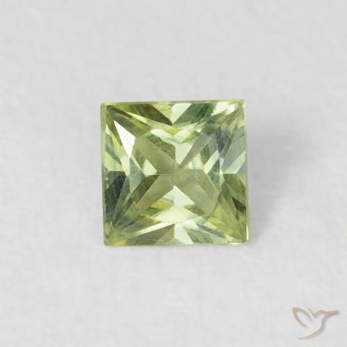 0.23ct Natural Verde Oliva Zafiro, Cuadrado, VVS-VS