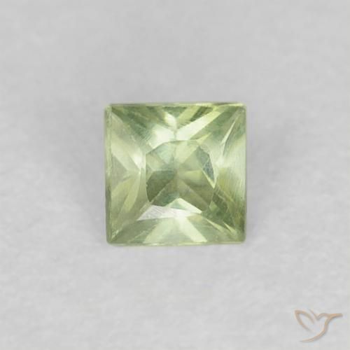 0.19ct Natural Verde pera pálido Zafiro, Cuadrado, VVS-VS