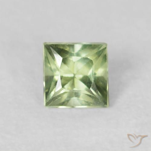 0.21ct Natural Verde medio Zafiro, Cuadrado, VVS-VS