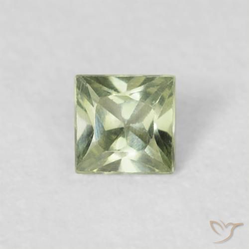 0.18ct Natural Verde claro Zafiro, Cuadrado, VVS-VS
