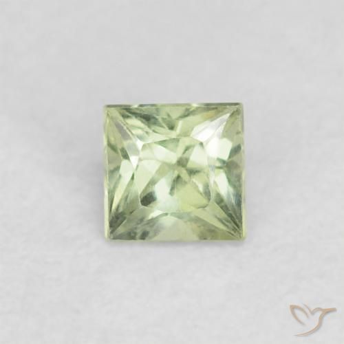 0.23ct Natural Verde salvia muy claro Zafiro, Cuadrado, VVS-VS