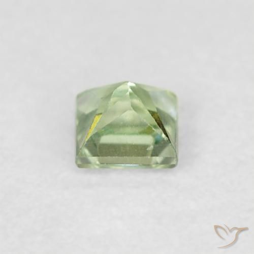 Zafiro Verde salvia muy claro natural de 0.23 ct, Cuadrado, VVS-VS