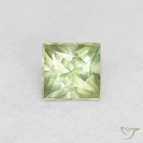 0.22ct Natural Verde cálido Zafiro, Cuadrado, VVS-VS