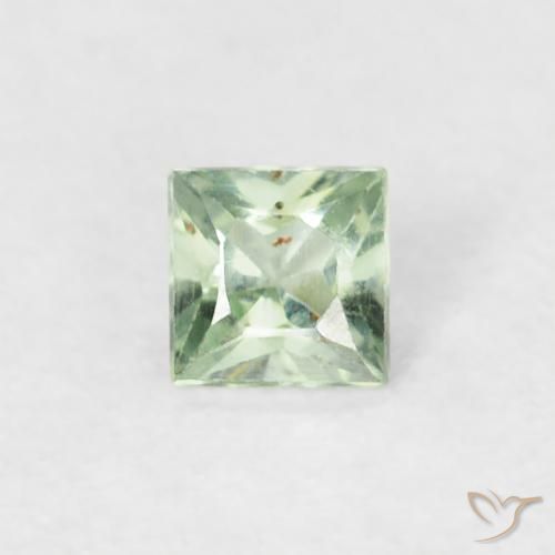 0.19ct Natural Verde cálido Zafiro, Cuadrado, VS