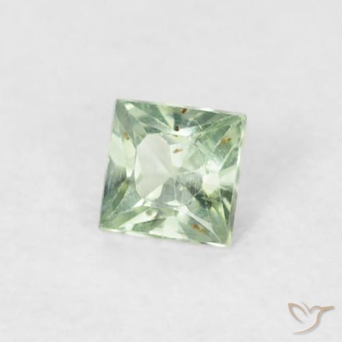 Zafiro Verde cálido natural de 0.19 ct, Cuadrado, VS
