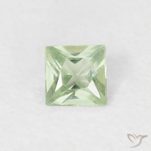 0.19ct Natural Verde muy claro Zafiro, Cuadrado, VS
