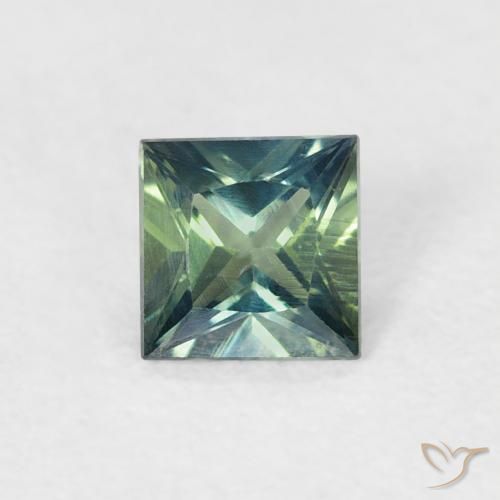 0.40ct Natural Verde azul medio Zafiro, Cuadrado, VS