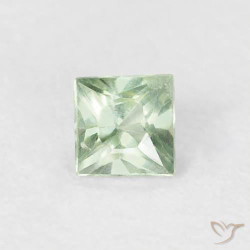 0.24ct Natural Verde claro Zafiro, Cuadrado, VS