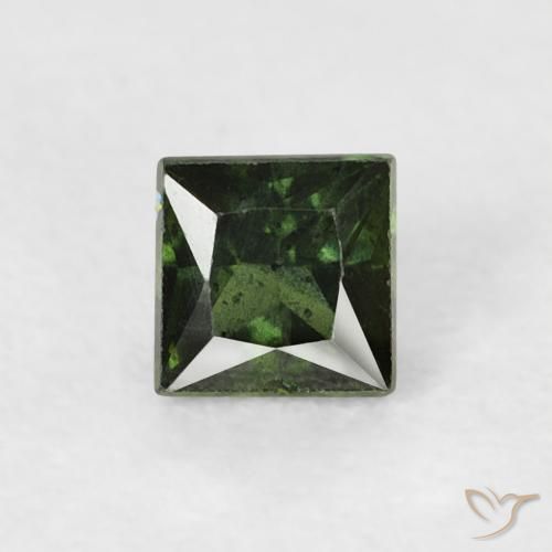0.38ct Natural Verde frío Zafiro, Cuadrado, VS