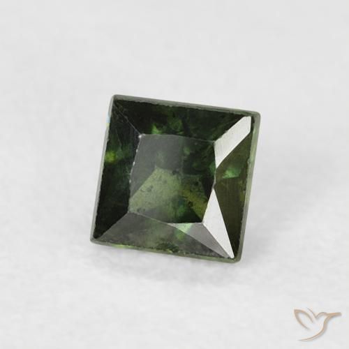 Zafiro Verde frío natural de 0.38 ct, Cuadrado, VS