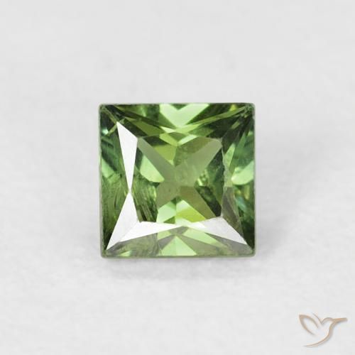 0.39ct Natural Verde bosque Zafiro, Cuadrado, VS