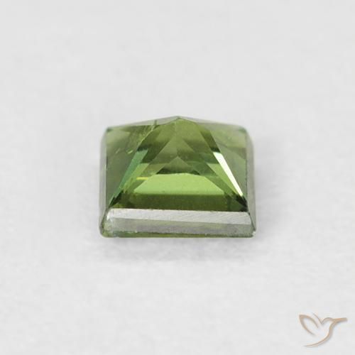 Zafiro Verde bosque natural de 0.39 ct, Cuadrado, VS