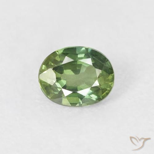 0.35ct Natural Verde oscuro Zafiro, Ovalada, VS