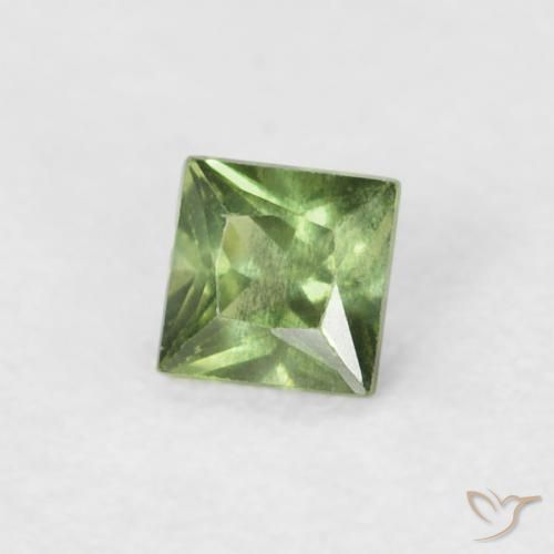 Zafiro Verde medio natural de 0.20 ct, Cuadrado, VS