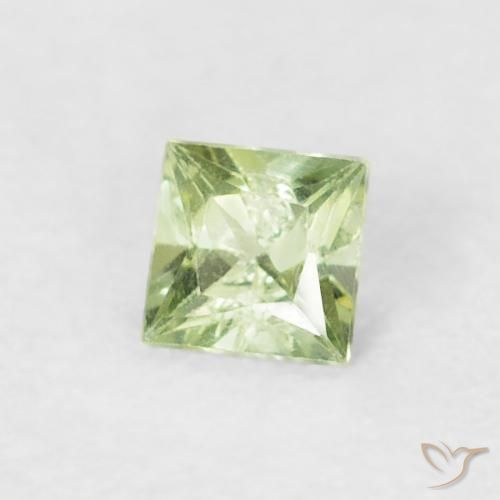 Zafiro Verde medio natural de 0.19 ct, Cuadrado, VS