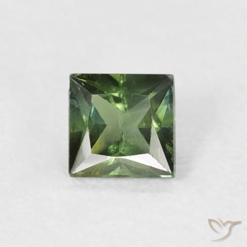 0.47ct Natural Verde marrón Zafiro, Cuadrado, VS