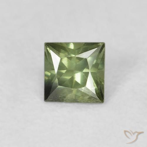 0.31ct Natural Verde medio Zafiro, Cuadrado, VS