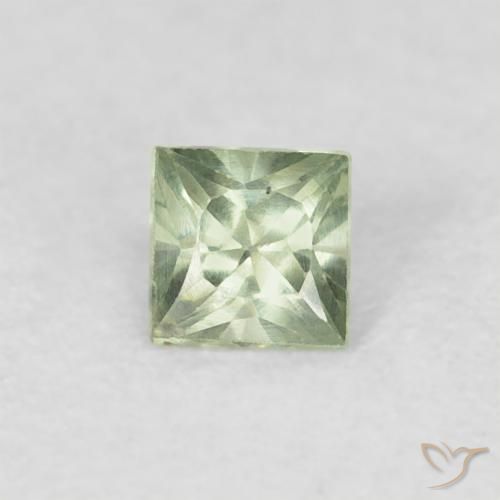 0.20ct Natural Verde claro Zafiro, Cuadrado, VS
