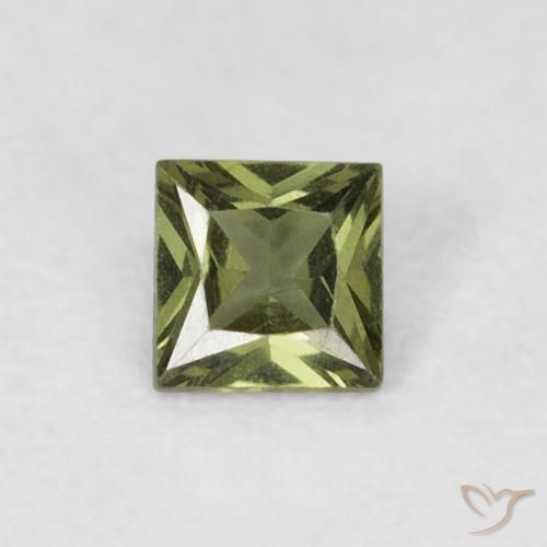 0.33ct Natural Verde bosque cálido Zafiro, Cuadrado, VS