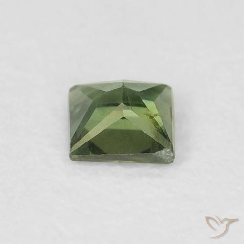 Zafiro Verde bosque natural de 0.31 ct, Cuadrado, VS